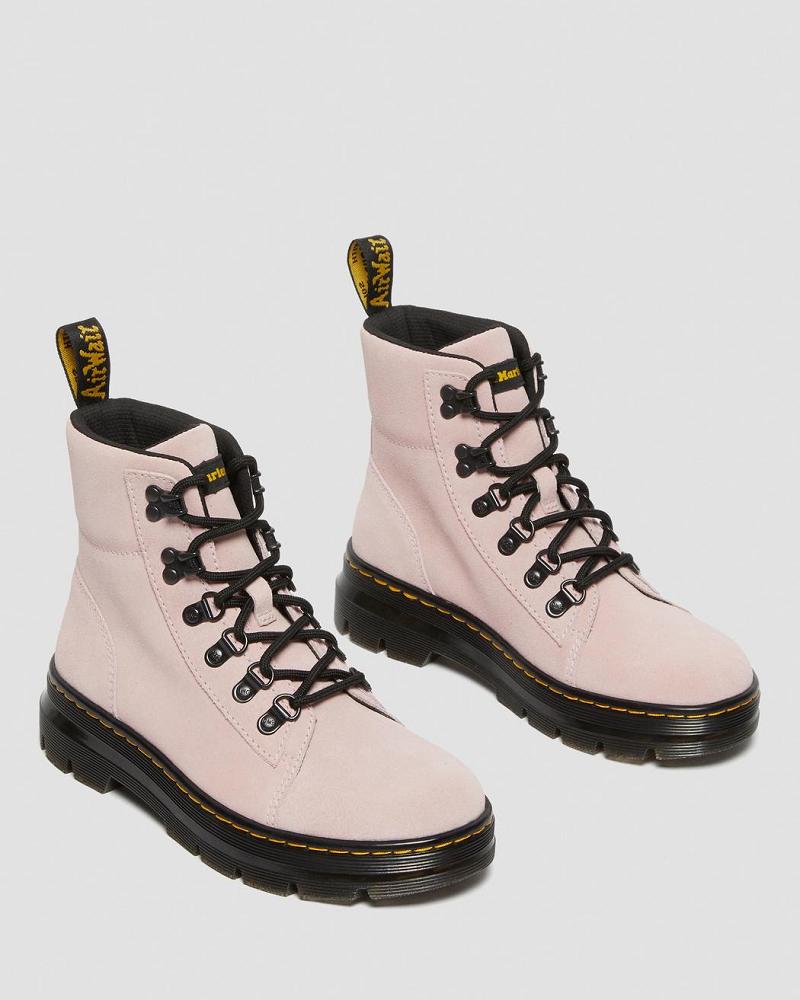 Pink Women's Dr Martens Combs Women Suede Casual Boots | CA 85YXF